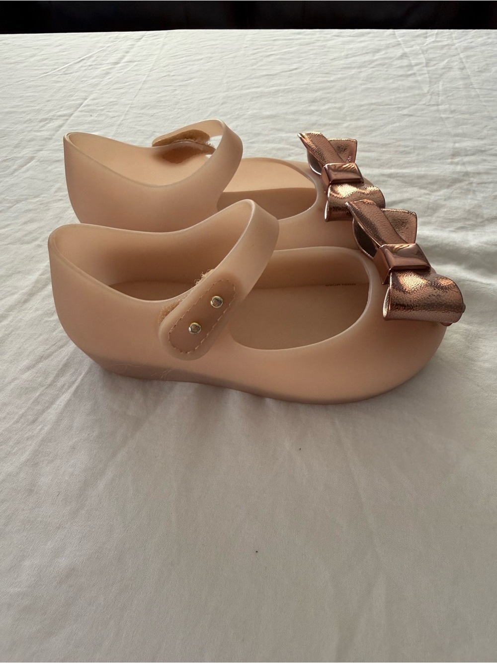 Melissa’s Scented Girls' 8 Pink Jelly Mary Jane Shoes Metallic Bow